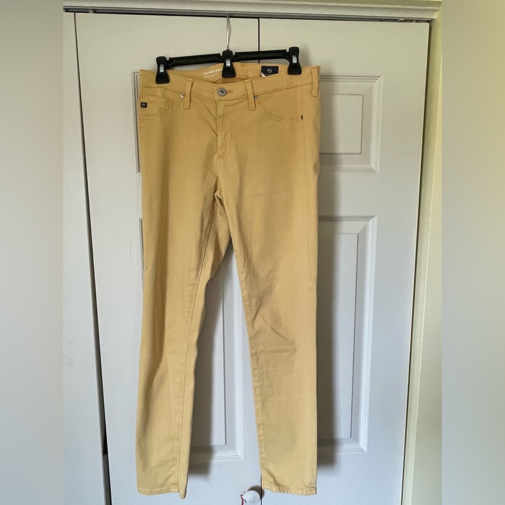 Adriano Goldschmeid 27R The Abbey Ankle yellow gold skinny mid rise pants